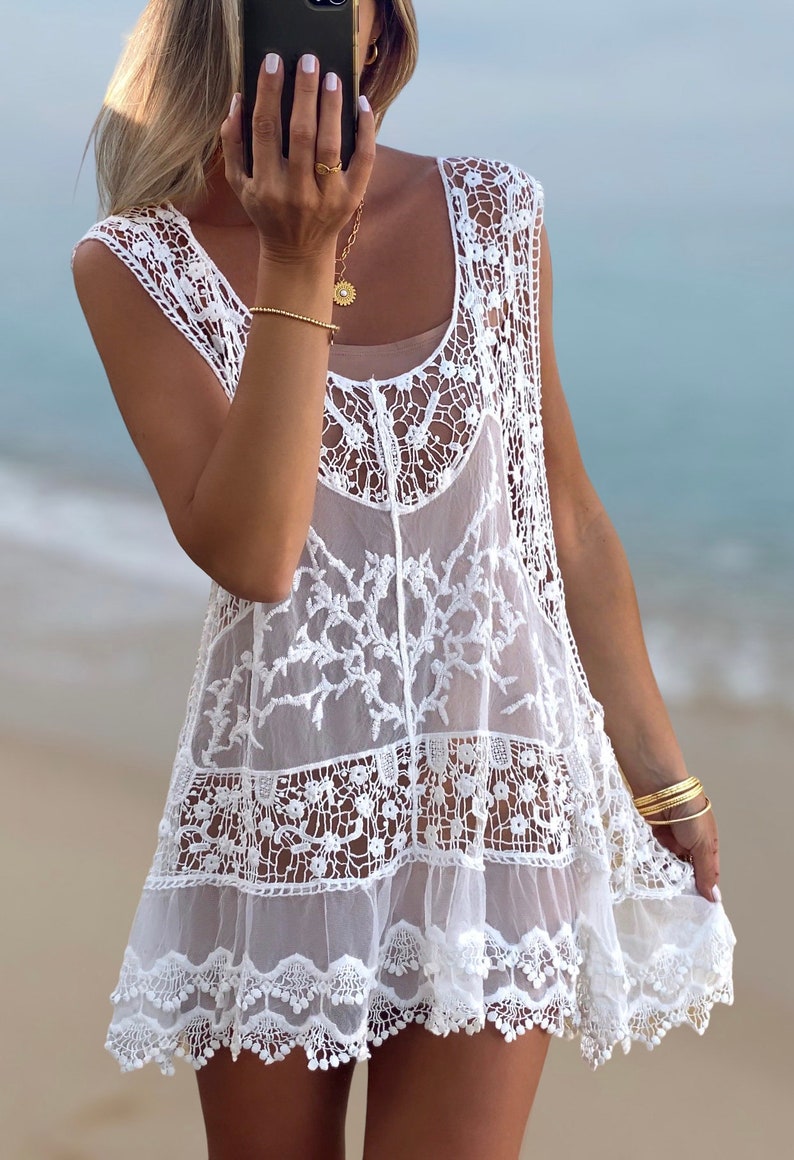 Boho Summer Dress, Lace Kaftan, Bohemian Summer Kaftan, Dress