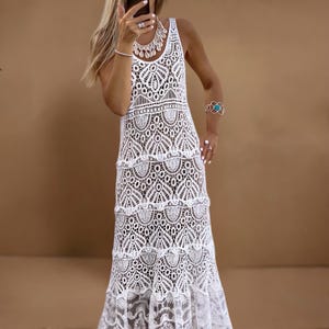 gypsy crochet midi dress Crochet Gypsy Dress Small / Vintage Rose