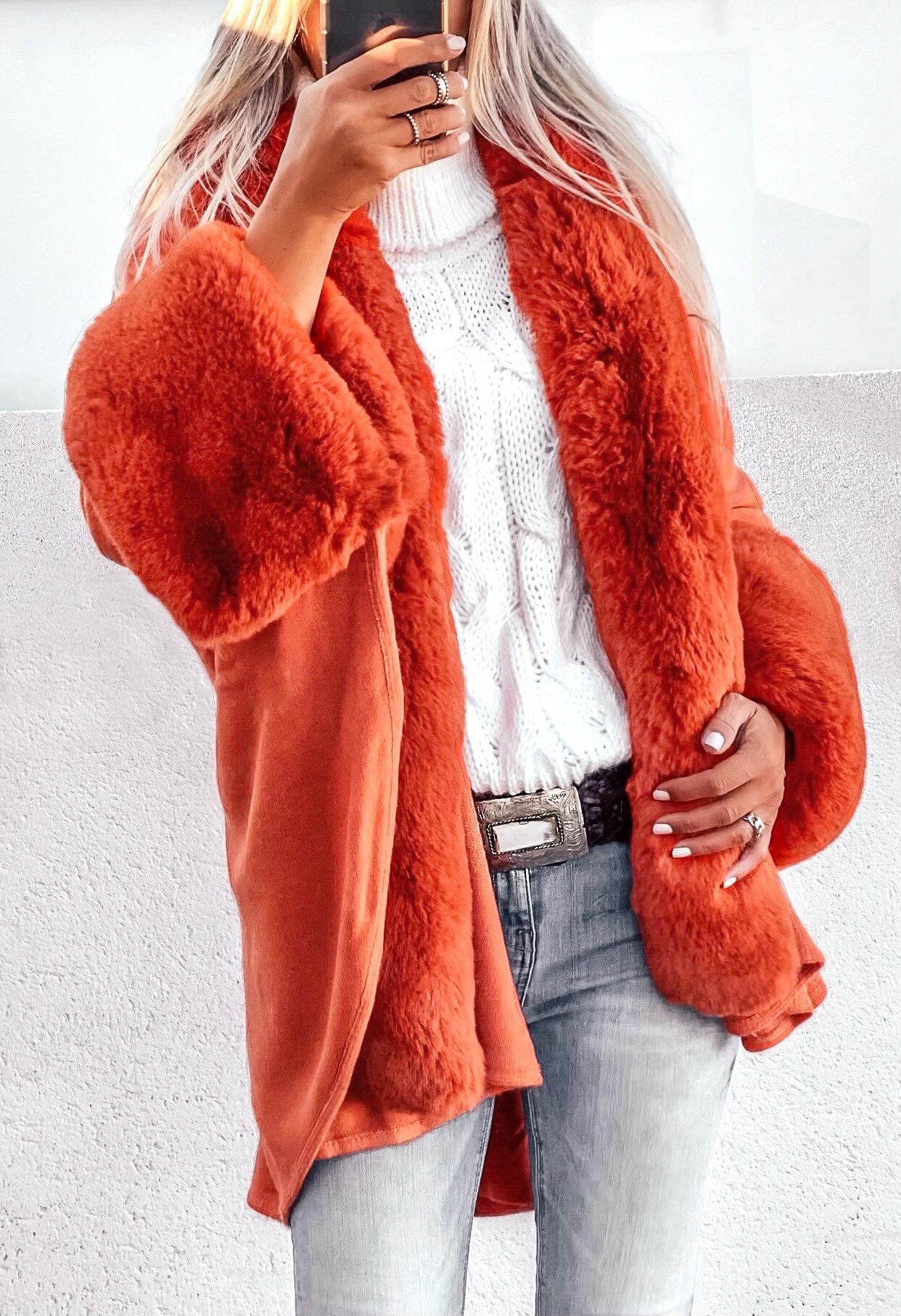 Faux Fur Wool Cape Coat Wrap Poncho Etsy