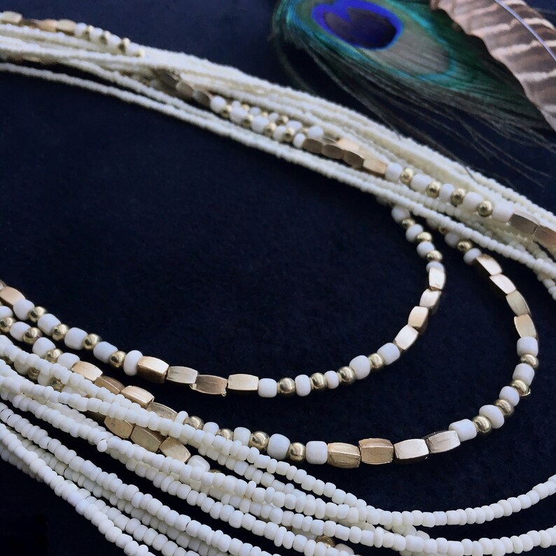 Boho Bohemian Necklace Multi Layers Necklace SEASHELL Ethnic Summer Chocker Ibiza Hippie Necklace