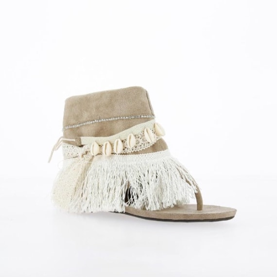boho fringe sandals
