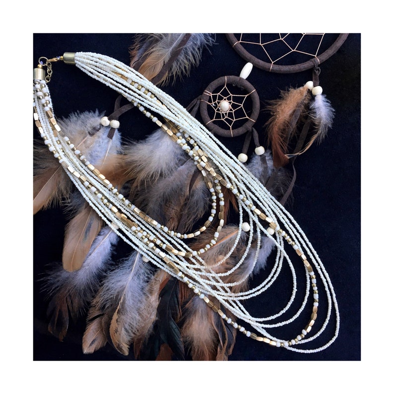 Boho Bohemian Necklace Multi Layers Necklace SEASHELL Ethnic Summer Chocker Ibiza Hippie Necklace