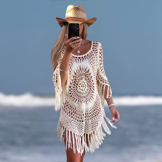 Crochet Boho Dress Summer Clothing Beach Clothing Crochet Top Etsy