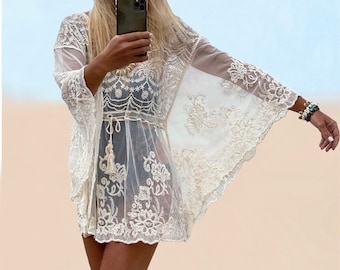 white lace boho top