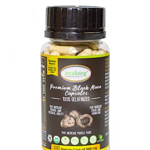 Premium Black Maca Veggie caps. 120ct (500mg)
