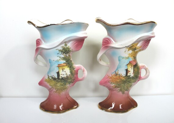 Pair Of Vintage Italian Vases Etsy