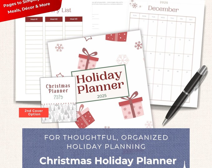 Christmas Planner Printable • 100-page Holiday Organizer • Gift, Budget ...