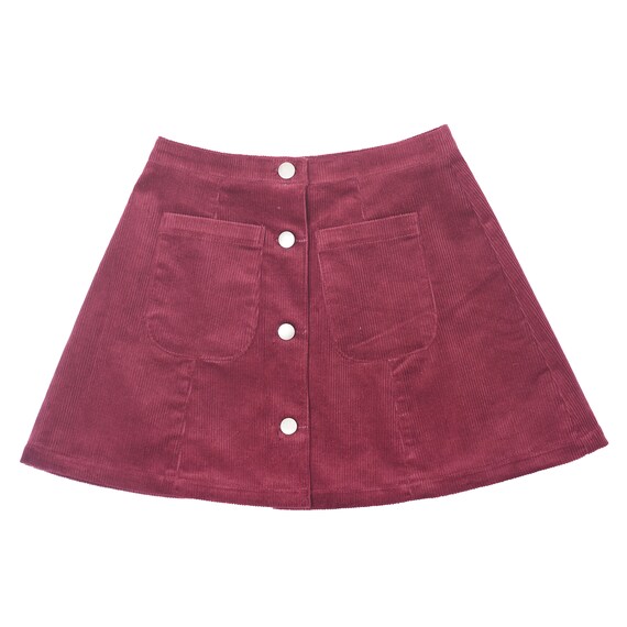 burgundy corduroy skirt
