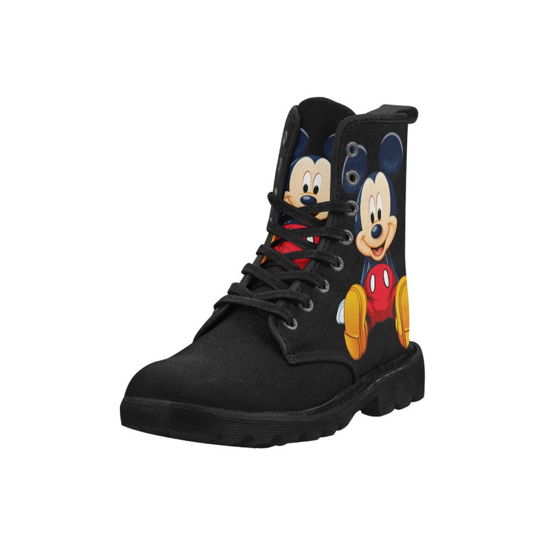 Mickey mouse women's lace up canvas boots Etsy