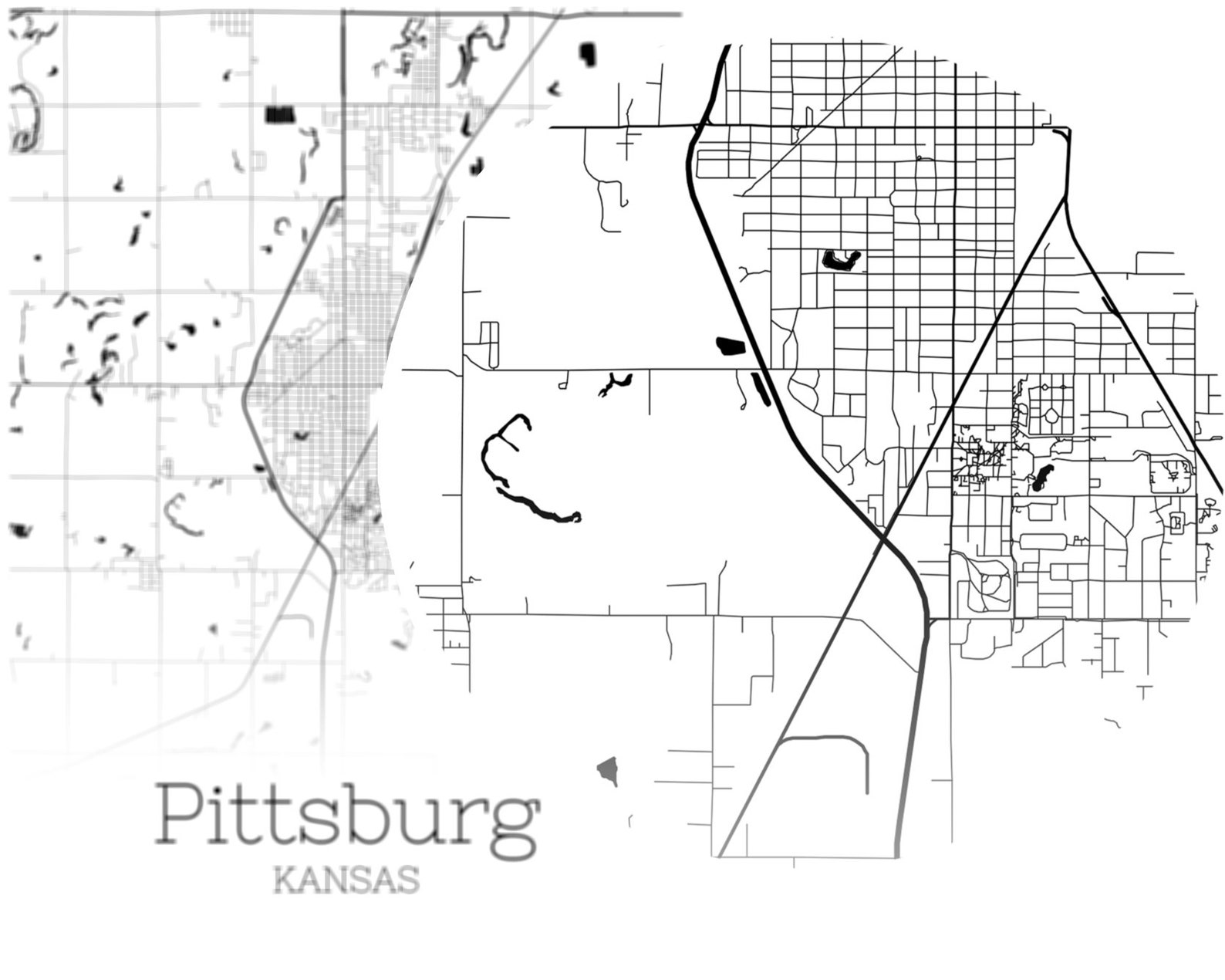 Pittsburg Map INSTANT DOWNLOAD Pittsburg Kansas City Map  Etsy