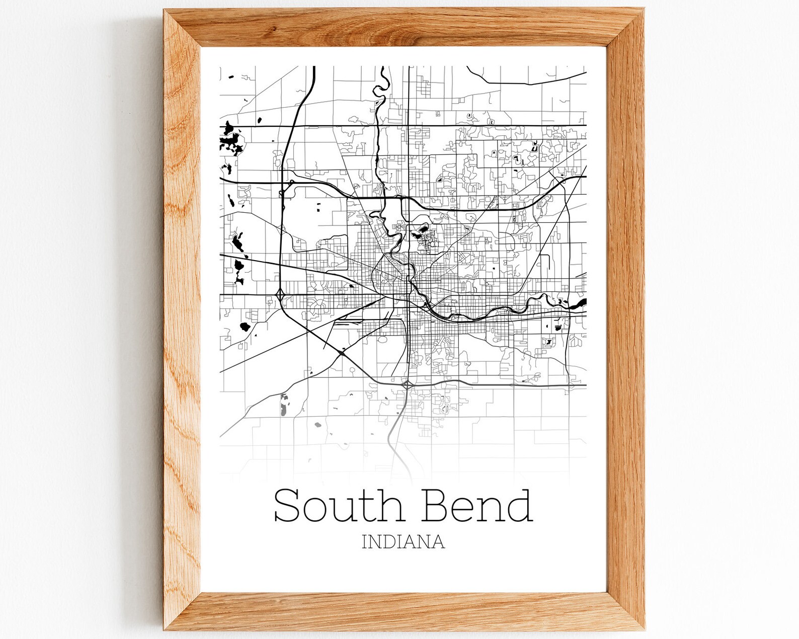 South Bend Map INSTANT DOWNLOAD South Bend Indiana City Map | Etsy