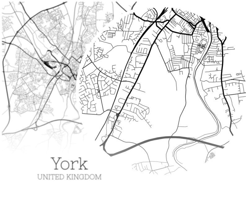 York Map INSTANT DOWNLOAD York United Kingdom City Map | Etsy