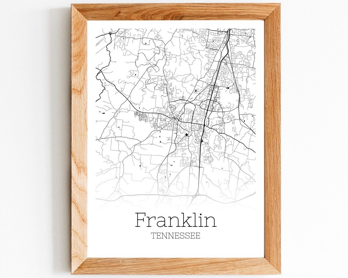 Franklin Map INSTANT DOWNLOAD Franklin Tennessee City Map Etsy