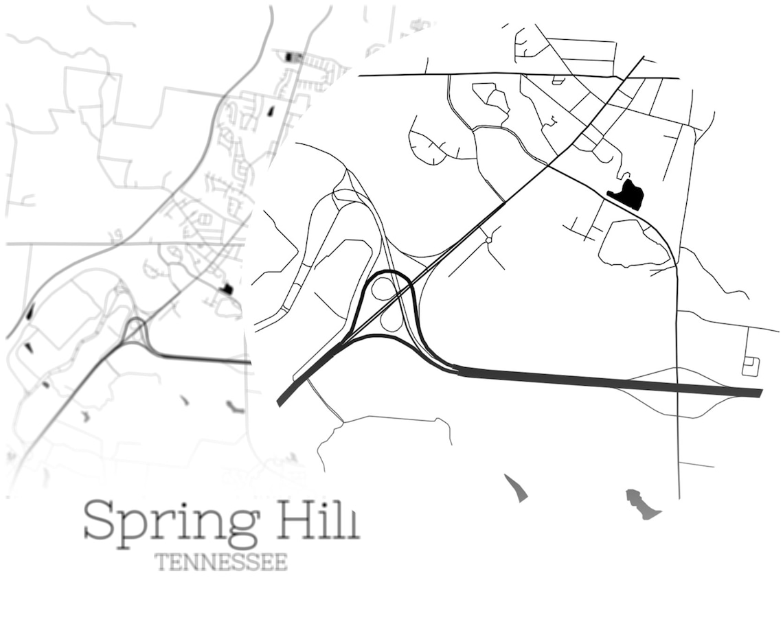 Spring Hill Map INSTANT DOWNLOAD Spring Hill Tennessee City  Etsy
