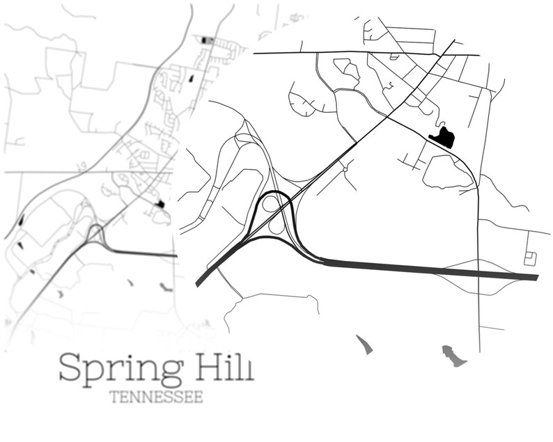Spring Hill Map INSTANT DOWNLOAD Spring Hill Tennessee City Etsy