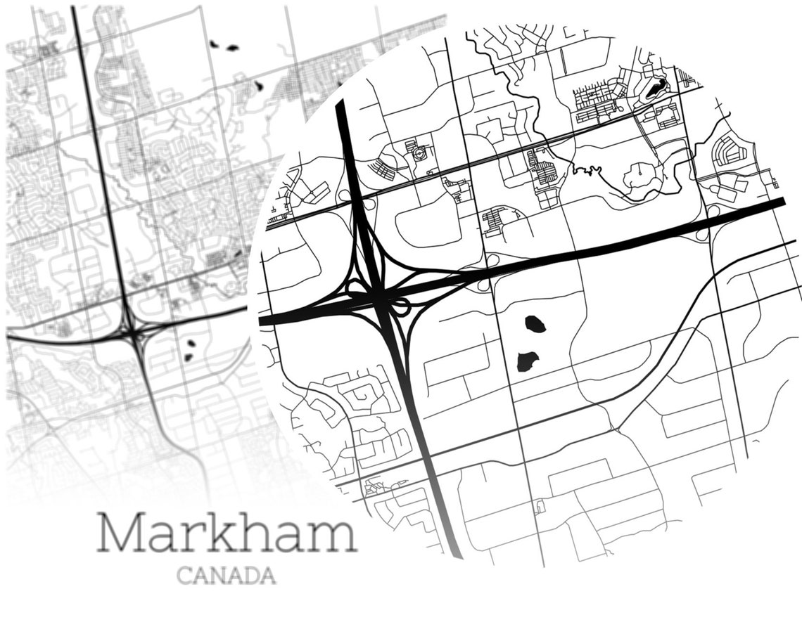 Markham Map INSTANT DOWNLOAD Markham Canada City Map Etsy