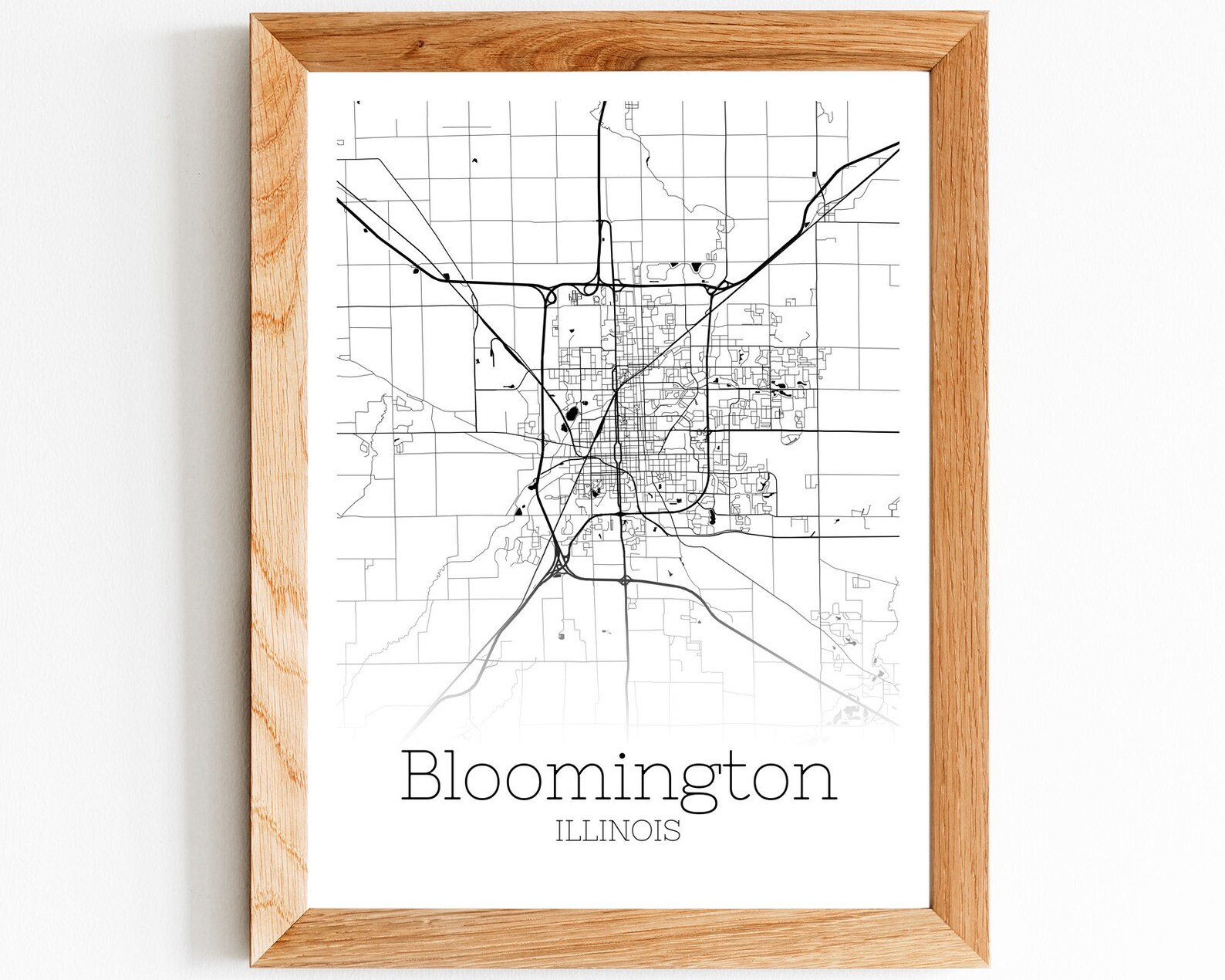 Bloomington Map INSTANT DOWNLOAD Bloomington Illinois City | Etsy
