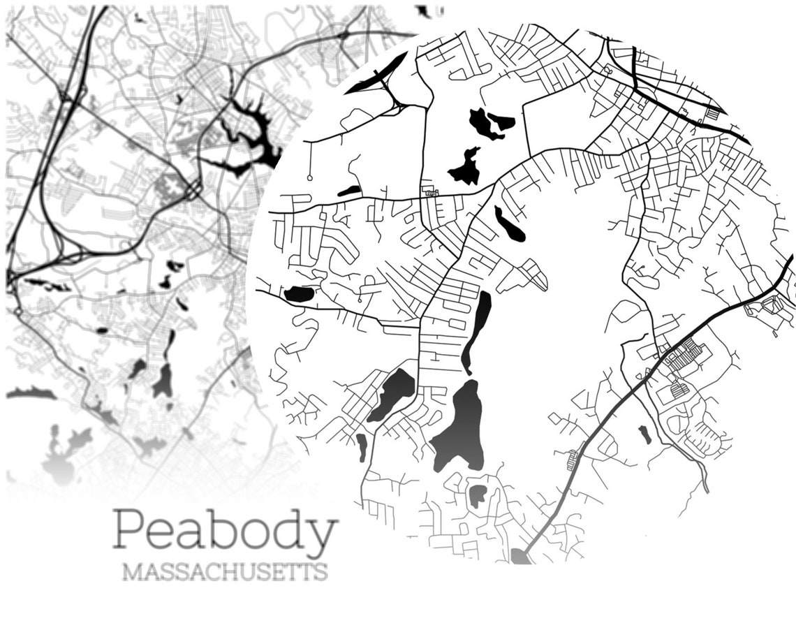 Peabody Map INSTANT DOWNLOAD Peabody Massachusetts City Map Etsy