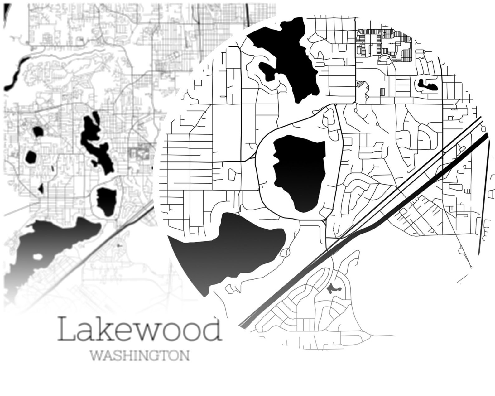 Lakewood Map INSTANT DOWNLOAD Lakewood Washington City Map Etsy