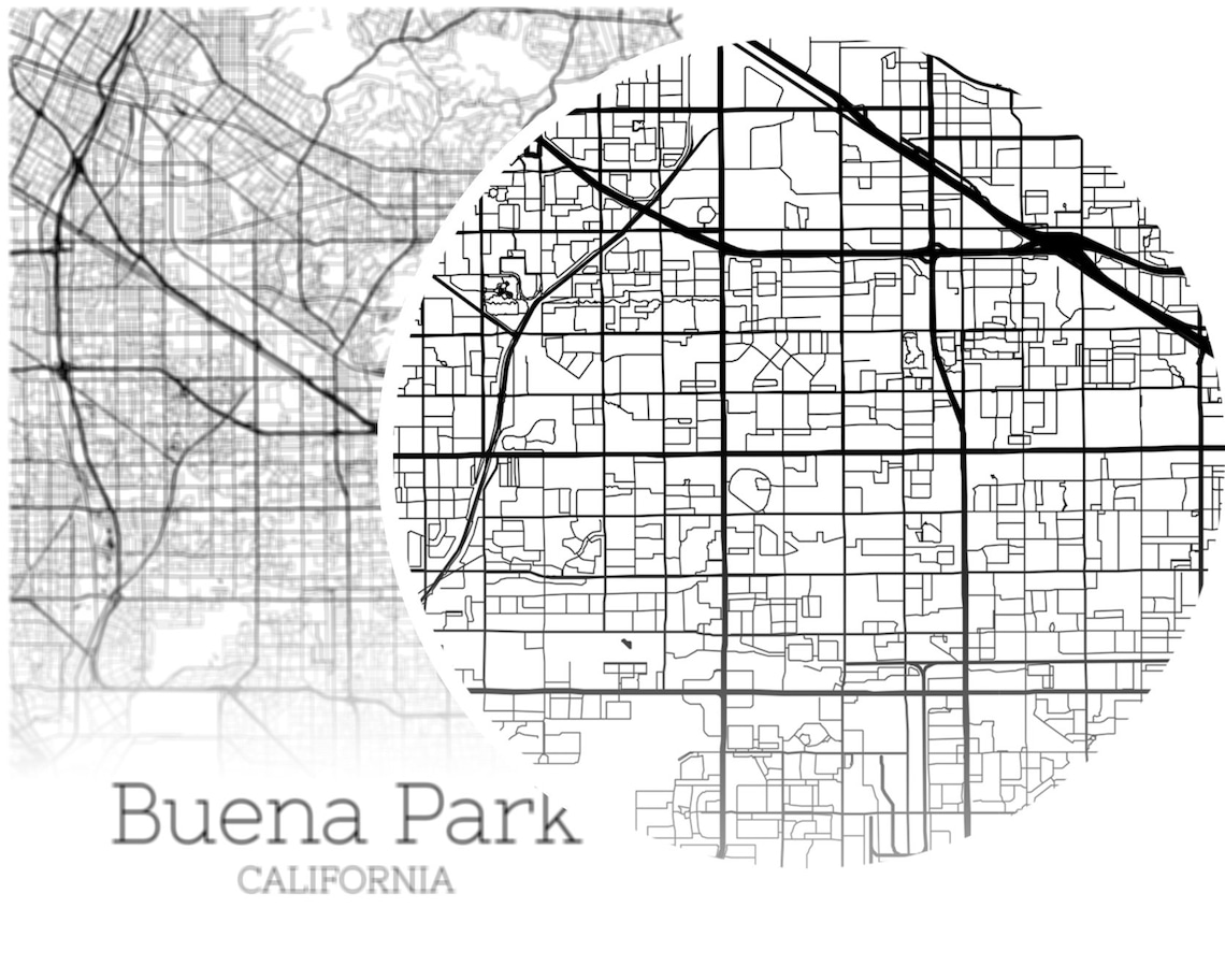 Buena Park Map INSTANT DOWNLOAD Buena Park California City Etsy