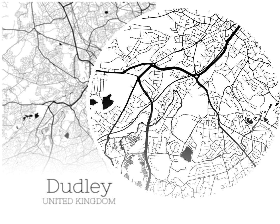 Dudley Map INSTANT DOWNLOAD Dudley United Kingdom City Map Etsy