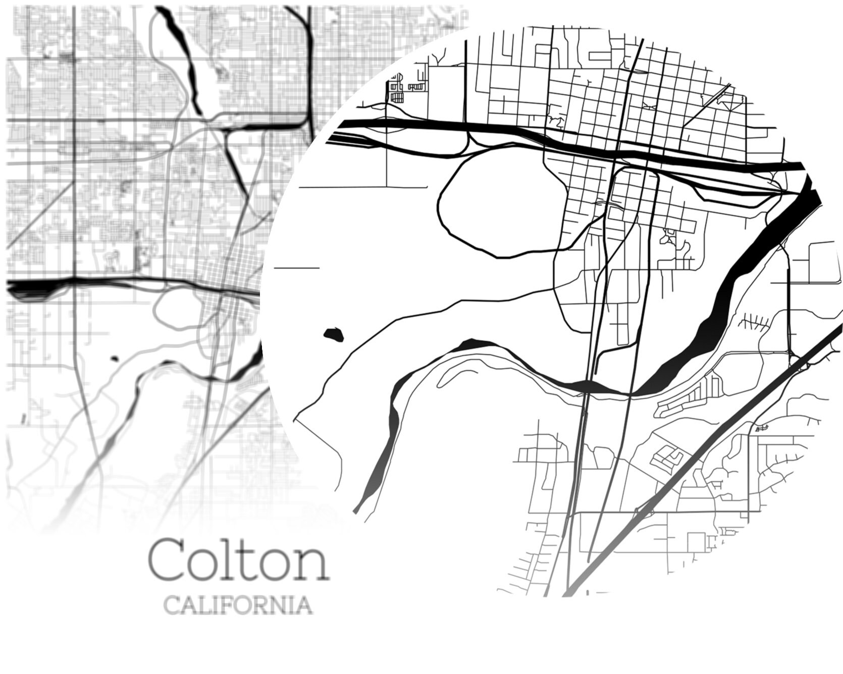 Colton Map INSTANT DOWNLOAD Colton California City Map Etsy