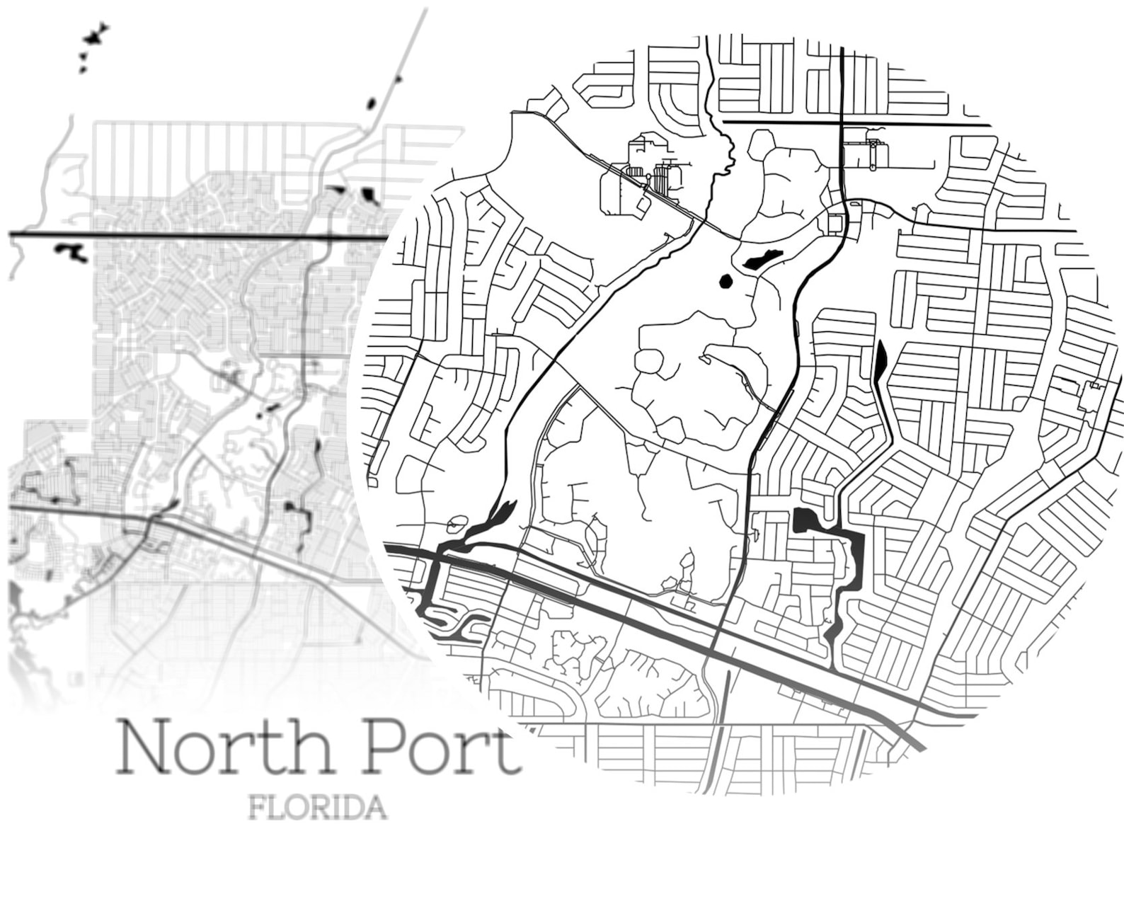 North Port Map INSTANT DOWNLOAD North Port Florida City Map Etsy