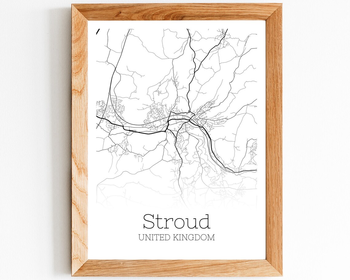 Stroud Map INSTANT DOWNLOAD Stroud United Kingdom City Map Etsy