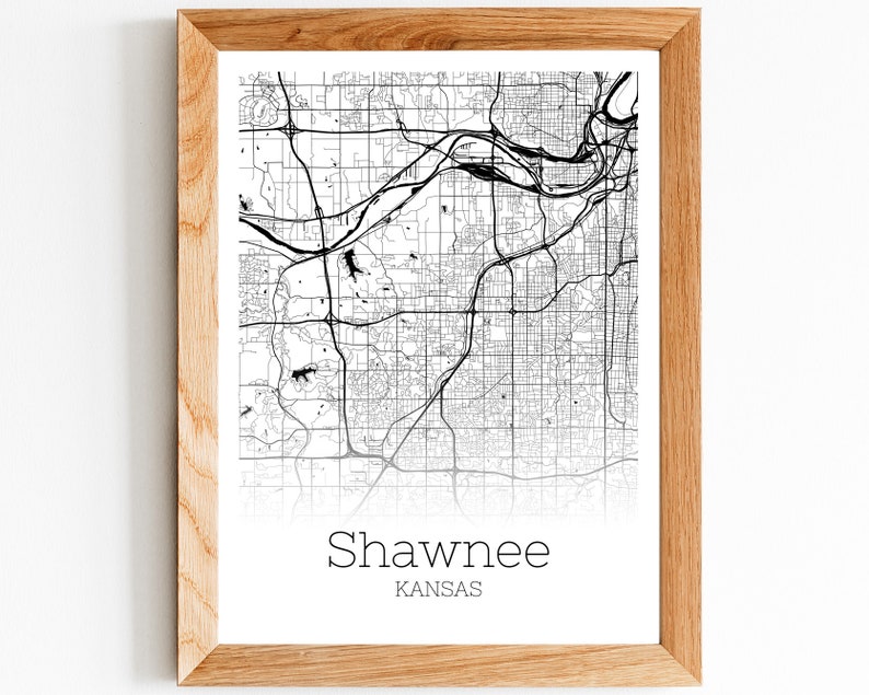 Shawnee Map INSTANT DOWNLOAD Shawnee Kansas City Map | Etsy