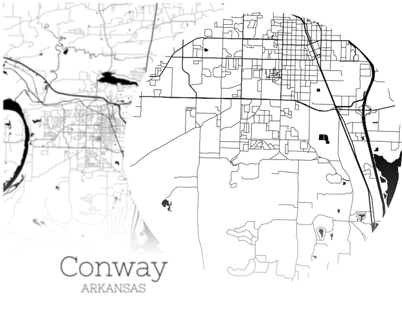 Conway Map INSTANT DOWNLOAD Conway Arkansas City Map  Etsy