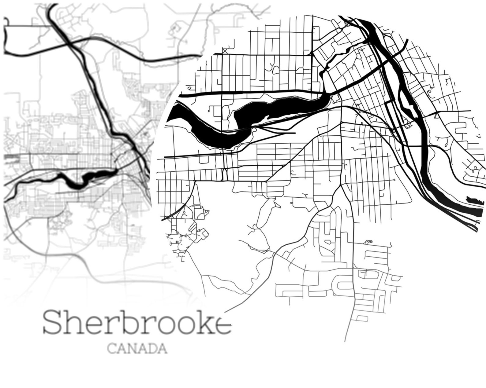 Sherbrooke Map INSTANT DOWNLOAD Sherbrooke Canada City Map Etsy