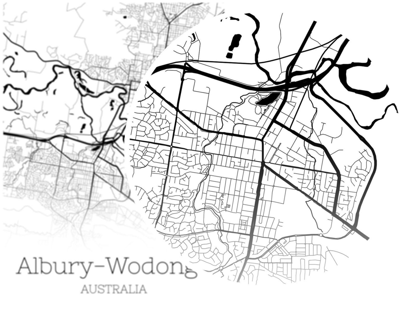AlburyWodonga Map INSTANT DOWNLOAD AlburyWodonga Australia Etsy