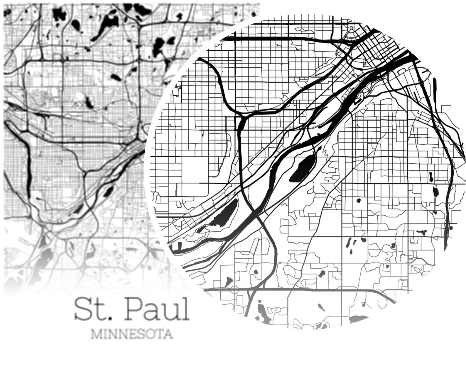 St. Paul Map INSTANT DOWNLOAD St. Paul Minnesota City Map | Etsy