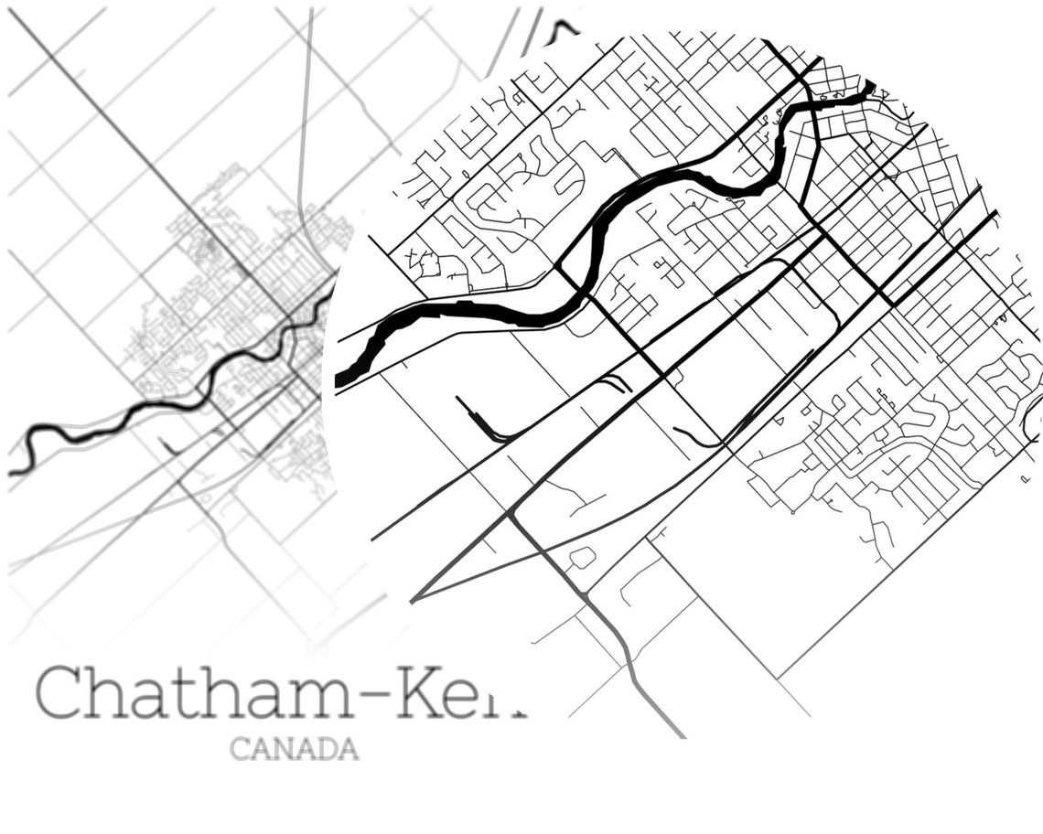 ChathamKent Map INSTANT DOWNLOAD ChathamKent Canada City Etsy