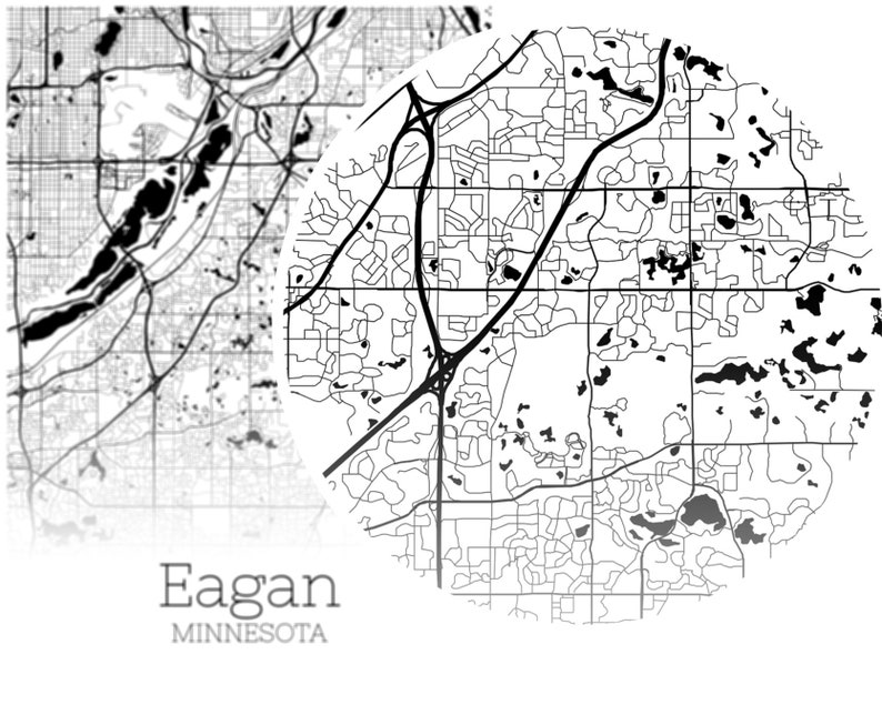 Eagan Map INSTANT DOWNLOAD Eagan Minnesota City Map Printable Etsy