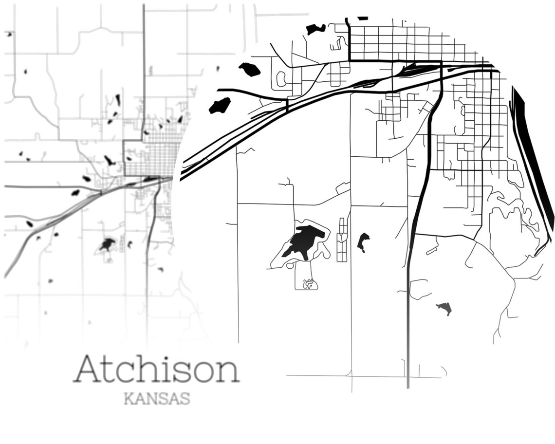 Atchison Map INSTANT DOWNLOAD Atchison Kansas City Map Etsy