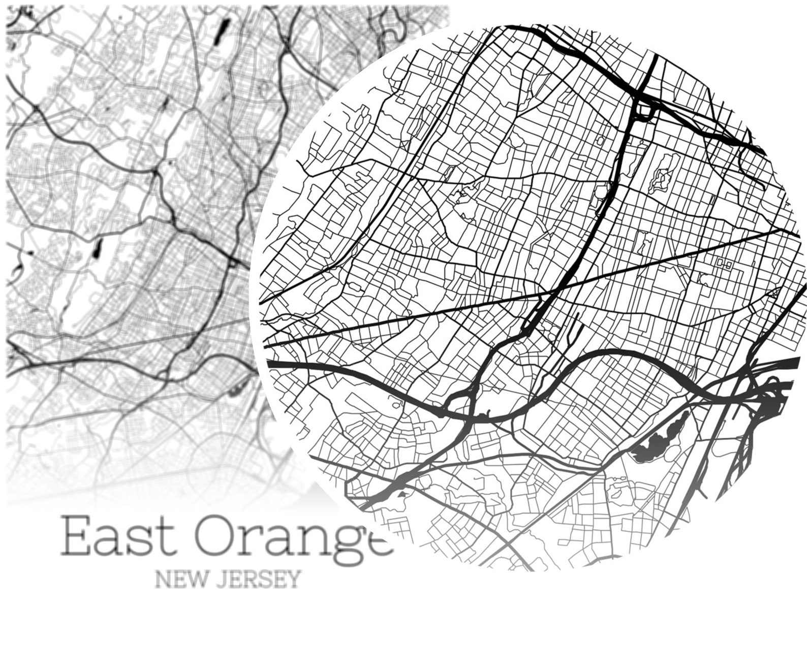 East Orange Map INSTANT DOWNLOAD East Orange New Jersey City Etsy
