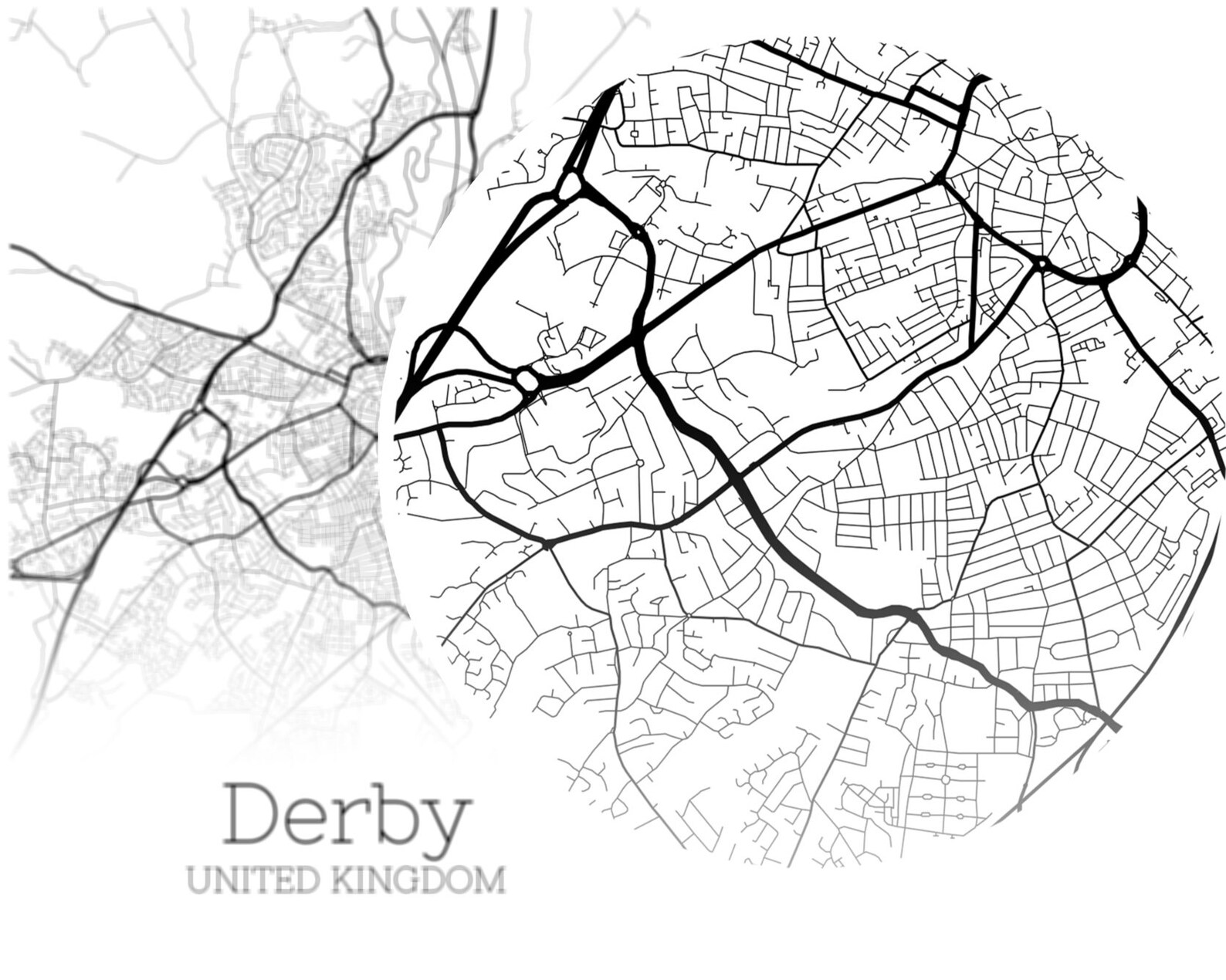 Derby Map INSTANT DOWNLOAD Derby United Kingdom City Map Etsy