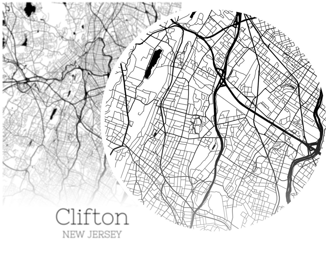 Clifton Map INSTANT DOWNLOAD Clifton New Jersey City Map  Etsy