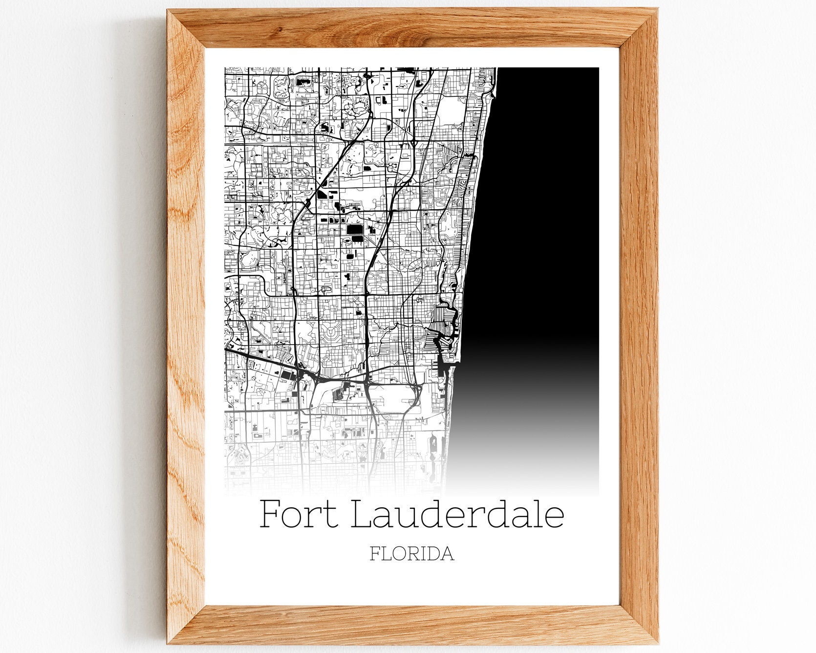 Fort Lauderdale Map INSTANT DOWNLOAD Fort Lauderdale Florida | Etsy