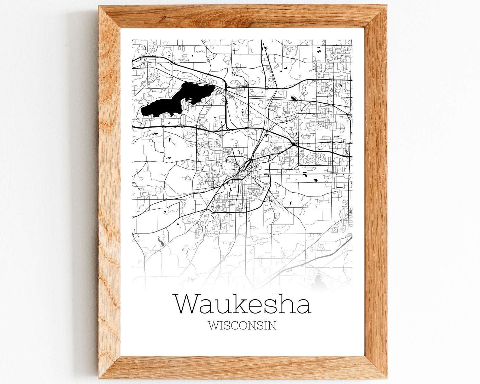 Waukesha Map INSTANT DOWNLOAD Waukesha Wisconsin City Map Etsy