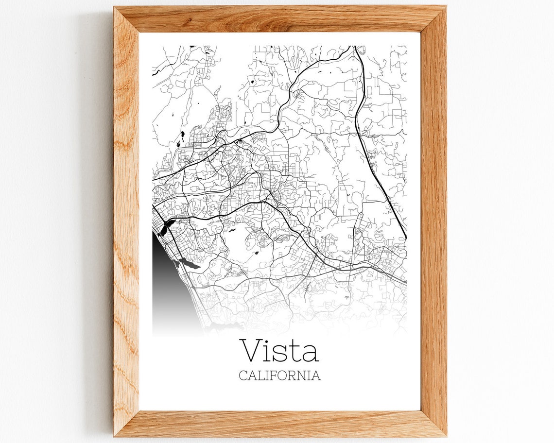 Vista Map INSTANT DOWNLOAD Vista California City Map | Etsy