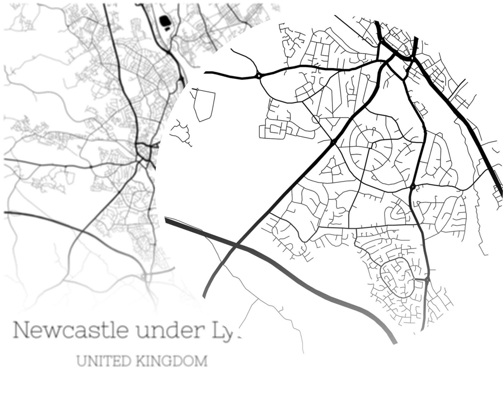 Newcastle under Lyme Map INSTANT DOWNLOAD Newcastle under Etsy