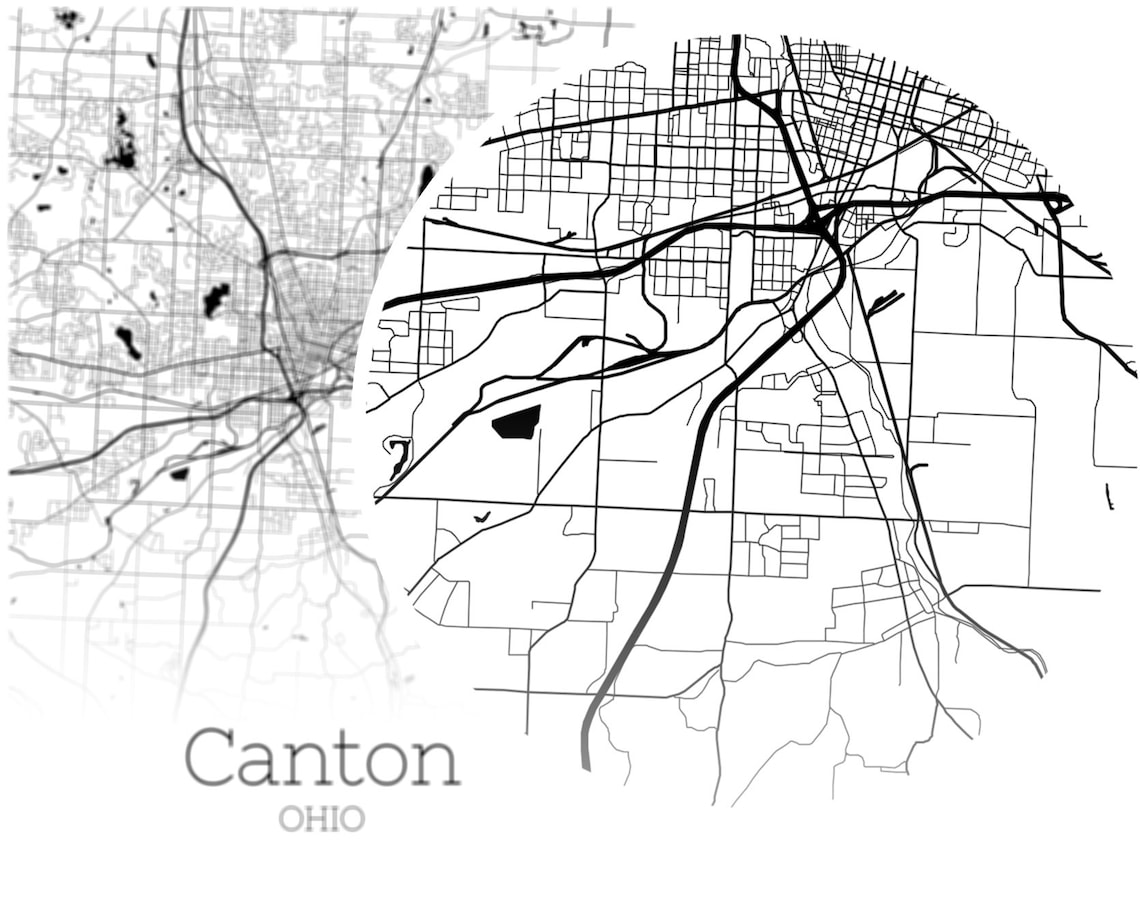 Canton Map INSTANT DOWNLOAD Canton Ohio City Map Printable Etsy