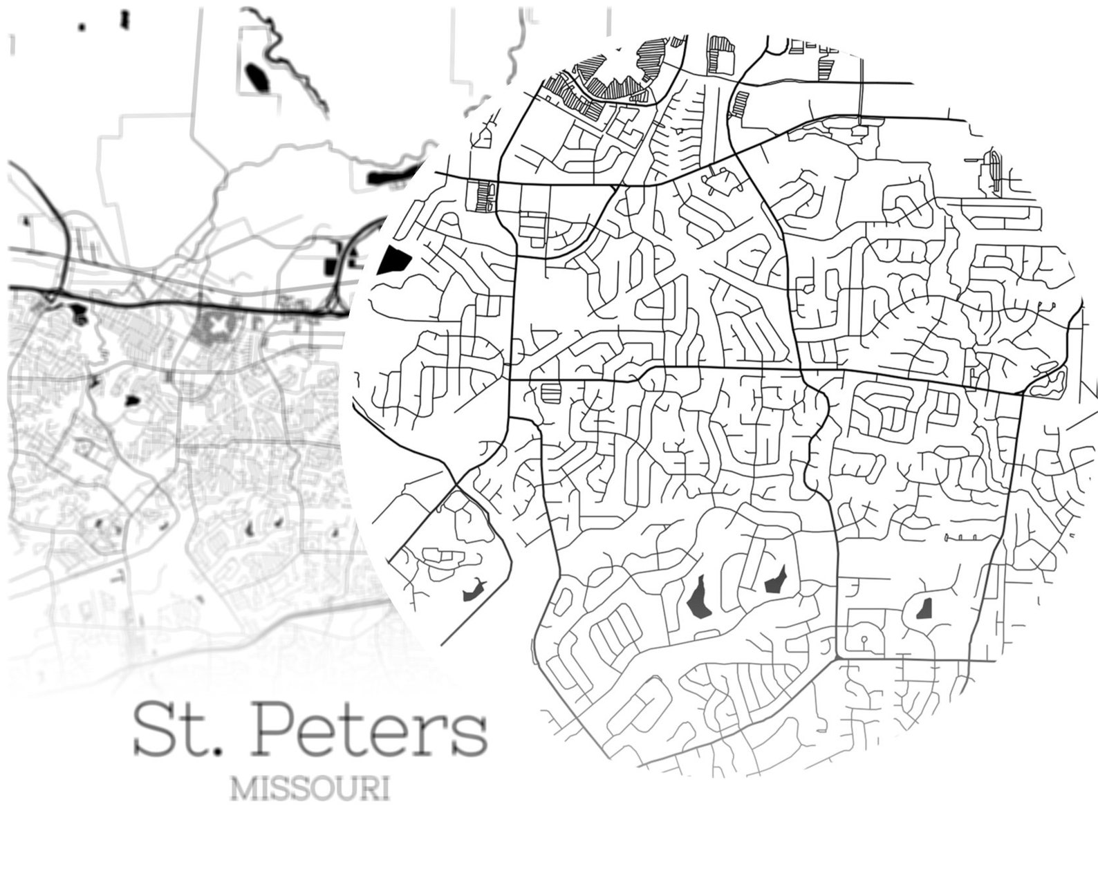 St. Peters Map INSTANT DOWNLOAD St. Peters Missouri City Map  Etsy