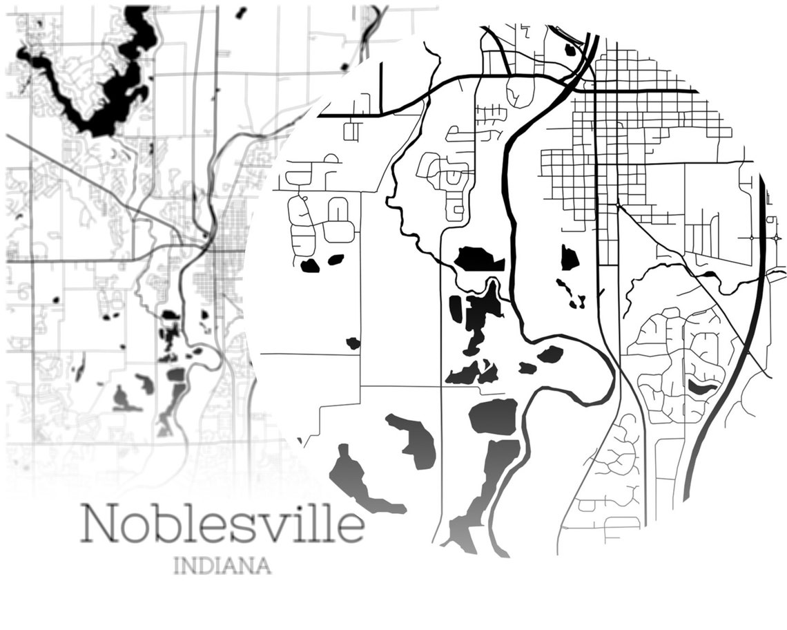 Noblesville Map INSTANT DOWNLOAD Noblesville Indiana City Map  Etsy