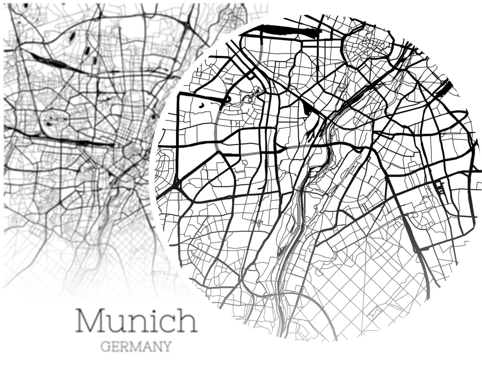 Munich Map INSTANT DOWNLOAD Munich Germany City Map Printable | Etsy