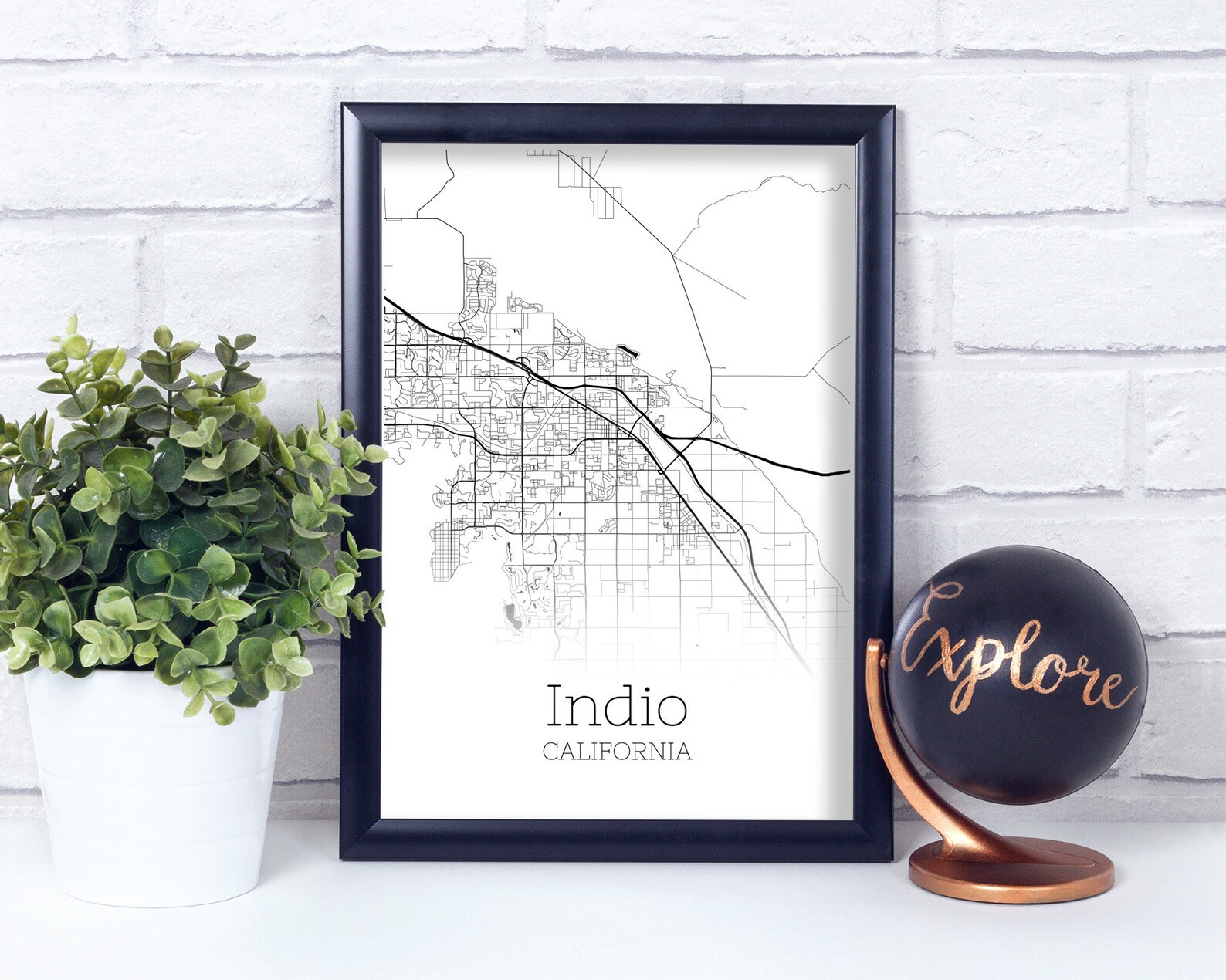 Indio Map INSTANT DOWNLOAD Indio California City Map | Etsy
