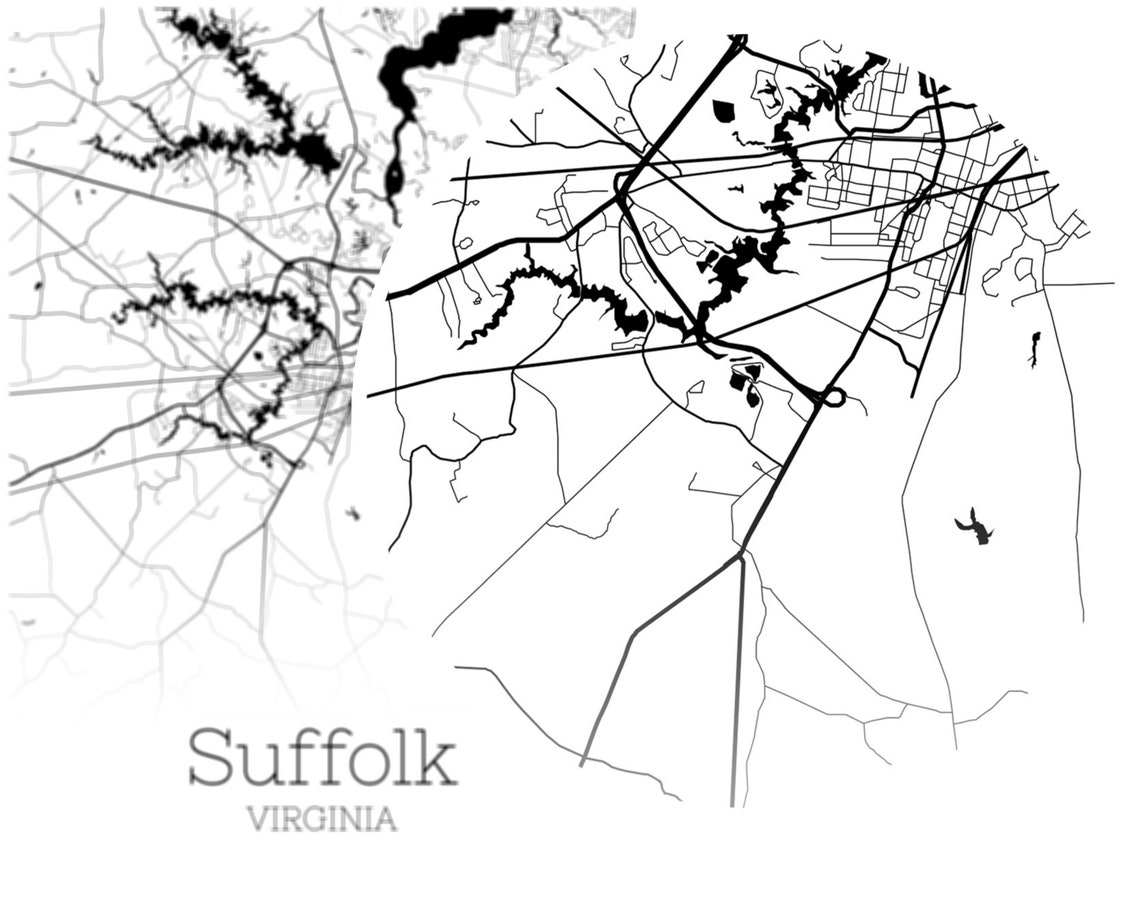 Suffolk Map INSTANT DOWNLOAD Suffolk Virginia City Map  Etsy