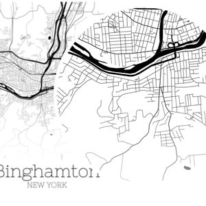 Binghamton Map INSTANT DOWNLOAD Binghamton New York City Map | Etsy